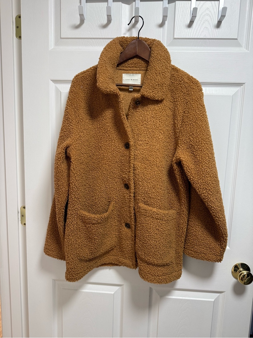 Lucky Brand Teddy Sherpa Jacket in Camel Size M